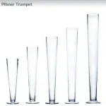 Pilsner Trumpet Clear Vase-24hx5.6o