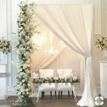 White Canopy with fresh flower column